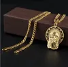 18K Gold Jesus Halo Custom Pendant 316l Stainess Steel Pendant Halsband Jesus hänge 30 tum kubansk kedja