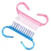 Plastic Handle Grip Nail 3 Color Nail Toe Cleaner Brush Fingernail Scrubbing Cleaning Brushes,Pedicure