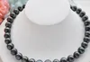 Бесплатная доставка огромный 18 " 12-13 мм круглый черный пресноводный культивированный жемчуг ожерелье