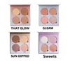 ¡En stock! ¡Alta calidad! Maquillaje Bronzers Highlighter maquillaje 4 colores sombra de ojos Face Powder Blusher Palette 1pcs