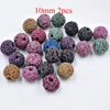 DIY Black Volcanic Lava Beads Lava Stone Beads Round Volcanic-Stone Wholesale Natural Stone Beads for Jewelry Making