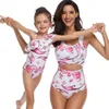 Swim wear 2024 Mermaid one piece high waist flash mother daughter parent child print sexy yakuda flexible stylish Leopard Print bikini sets