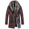 Зимняя меховая куртка из натуральной кожи мужские зимние пальто из натурального меха с воротником сгущает теплая верхняя одежда ветровка 2019 Высокое качество M-5XL