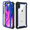 Luxry case para iphone x xr xs max s10 além de 360 ​​° protetora à prova de choque bumper back case claro capa 3in1 caso do robô