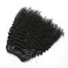 Clip malese 100% capelli umani vergini 140g 3A 3B 3C 4A 4B 4C Clip afro crespi ricci nelle estensioni dei capelli