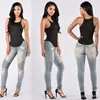 Zerrissene sexy Skinny Jeans Frauen hohe Taille Slim Fit Denim Hosen Slim Denim Straight Biker Skinny Ripped Bleistifthose271v3814353