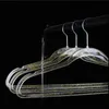 40-45 cm niet-slip hangers glitter transparante hanger plastic kledinghanger onzichtbare garderobe hanger rack groothandel qw8988