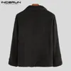 Cappotto invernale da uomo Giacche in pile Cappotti Streetwear Manica lunga Solid risvolto Capispalla Button Up Fluffy Fashion Winter Plush Capispalla