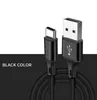 Flexibel USB -kabel Hög drag 2A Laddningsdata Nylon flätad typ C Micro USB -kabelkabel för Samsung Huawei Charger Sync Cables