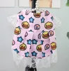 Pet Dog Dog Cat Bear Lace Jupe Spring and Summer Nouveau dessin animé Prited Ballet Jupe Robe Dog Vêtements