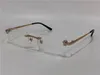 2018 nouvelles lunettes optiques et lunettes de soleil de créateur de mode 01480 monture carrée sans monture lentille transparente jambes d'animaux Vintage simple st2997