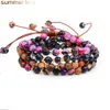 Handmade Multi-Color Stone Beaded Bracelet - Adjustable Braided Rope Jewelry for Men, Women & Couples