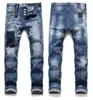 Einzigartige Herren-Jeans mit Bandeinsätzen, schmale schwarze Jeans, modische, schmale Passform, verwaschene Motorrad-Denim-Hose, Patches, Hip-Hop-Hose