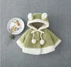 coat bebés roupa menina solto com capuz Manto Outono lã de cordeiro do bebê Manto Crianças Plush Poncho Outwear 4 Designs 1-4T LY13