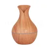 Humidificateur essentiel de grain de bois Diffuseur d'huile d'arôme Ultrasons Humidificateur d'air en bois Mode USB Mini LED lumières pour le bureau à domicile RRA735