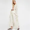 Boho Estilo Vestidos Mulheres Cor Sólida Rendas Longo Vestido Sexy Transparente Cardigan Beach Party Maxi Robes Elegantes Femininos Verão Branco Vestidos