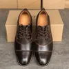 أحذية الرجال الجلود البروغ حذاء أيرلندي حذاء فاخر جلد العجل أوكسفورد أحذية مصمم اللباس الأعمال الجلد المدبوغ داخل مريح أسفل الحجم الكبير 39-47
