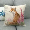 Baby Animal Party Fox Rabbit Cushion Covers Dipinto a mano Animali Fodera per cuscino Fodera per cuscino in lino Decorazione pasquale RRA2685