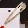 Fashion Metal Water Drop Hair Clips Golden RhinestoneClip Simple Geometry Bang Hairpin 3 Colors6827225