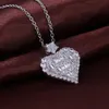 Bling Bling Zircon Coeur Collier Femmes Strass Coeur Pendentif Collier Bijoux Cadeau pour Amour Accessoires De Mariage