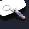 Barber Shop Frisörverktyg Keychain 3D Pole Light Razor Hair Clippers Chåger Combs SCISSORS Pendant Key Chains Jewelry1267Q