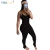 Haoyuan Sexy Rompers Womens Jumpsuit 여름 옷 원피스 클럽 의상 루칭 스택 바지 바디 콘 백리스 바디 바지 CX200608