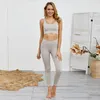 2020 Nieuwe Yoga Set Vrouwen Naadloze Womens Sportkleding Effen Kleur Sexy Gewatteerde Crop Top en Training Broek Training Kleding voor vrouwen