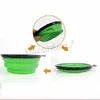 Portable Travel Pet Bowl Miska z kluczową klamrą Składana taca wodna 8 kolorów do wyboru z Q1027