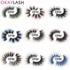 3D Natural Faux Mink Fake Colored Eyelashes soft Synthetic Halloween Party False Color Eye Lashes Costume Makeup9240154