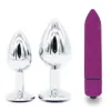 Domi 3pcs Stainless Steel Butt Plug Dildo Vibrator Anal Plug Adult Massager Balls Sex Anal Toys C19030201