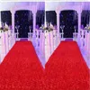 Hot Selling White 3D Rose Flower Aisle Runner Carpet 1,4m Bred 10 m / Lot Bröllopsdekoration Mattor Skytte Prop 16 Färger