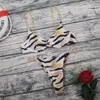Sexy Push Up Thong Bikini 2020 Łańcuch Czarny Swimsuit Kobiet Wysoki Cut Swimweear Kobiety Biquini Summer Bathers Suit Suit Beachwear