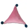 Velvet Cushion Ins Solid Triangle Rectangle Pillow Flush Pompon Ball Cushion Sofa Car Chair Home Decorative Throw Pillows GGA2437