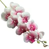 PU STEM STEM ORCHID (9 cabezas / pieza) Flores artificiales Phalaenopsis Toque Real Butterfly Orquídeas para centros de boda Piezas