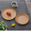 Beech Round Tray Cake Pizza Dessert Plate Wooden Round Serving Tray Japanese Style Fruit Seasoning Holder