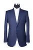 Two Piece Blue Business Party Men Suits notched Lapel Trim Fit Two Button Wedding Groom Tuxedos New (Jacket + Pants) HY6018