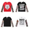 Offre spéciale printemps automne enfants T-Shirts tatouage à manches longues T-Shirts enfants garçon t-shirt coton enfants filles hauts vêtements pour enfants