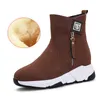 Venta caliente-d botas de mujer de moda Triple Negro Rojo Beige Marrón Gamuza invierno botines de nieve zapatos para caminar al aire libre 35-40 Estilo 14