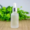 Bottiglie vuote di olio essenziale di vetro rotondo Contenitore contagocce per pipetta satinato da 30 ml per essenza cosmetica per la cura della pelle