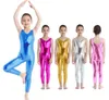 Teen Girls Costumes Brillant métallique Ballet Dance Gymnastique Justaucorps Jumpsuit Unitard Dancewear pour la Scène