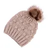 Bonito Crianças Crianças de Malha Chapéus Meninas Meninas Bebê Inverno Crochet Malha Chapéu 2022 Beanie Pele Cap Caps Caps Caps