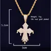 New Men's Drip Cross Pendant Necklace Ice Out CZ Stones Gold Rock Street Hip Hop Jewelry