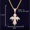 Nieuwe Heren Druppel Kruis Hanger Ketting Ic Out CZ Stones Gold Rock Street Hip Hop Sieraden