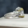 الخبز خاتم الماس S925 المواد الفضية الفاخرة مثلج الدائري سيدة لعشاق الأزياء والمجوهرات بالجملة مجموعة الماس تألق مكعب زركونيا