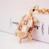 Turtle Key Chain Glitter Enamel Alloy Animal Pendant Keychain Gold Tone Lobster Clasp Key Ring Holders Women Bag Accessories Decoration
