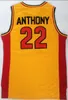 # 22 Oak Hill High School Jersey Carmelo Anthony # 15 Syracuse College Basketball Jersey Hommes Orange Blanc Jaune