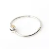 14K Yellow Gold plated classic Bracelets Logo Original Box for Pandora 925 Silver 3mm Snake Chain Bracelet for Women