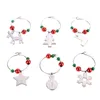 Christmas Wine Glass Decoration Charms Party New Year Cup ring Table Decorations Xmas Pendants decoracion navidad