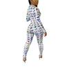 Women's Jumpsuits & Rompers Colorful Butterfly Print Sexy Long Sleeve Bodycon Women 2021 Zipper Neck Club Outfits One Piece Cool Girl1