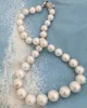 12-13мм Южное море круглое белое жемчужное ожерелье 18 дюймов ожерелье